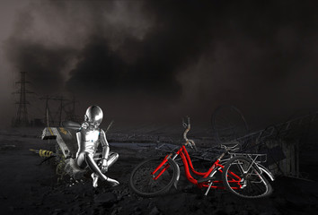 Fototapeta premium the red bicycle