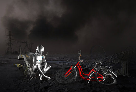 the red bicycle