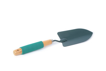 green garden shovel