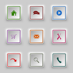 Surface color web buttons square template