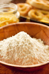 flour and fresh pastries