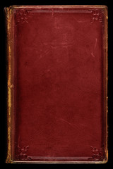 Red leather antique book cover