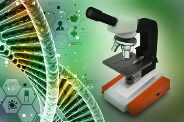 microscope on abstract background