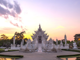 Naklejka premium White temple in evening sky