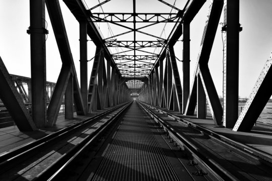 Fototapeta Most kratowy, kolejowy, Tczew, Polska