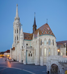 Matthias Church seen from  Fisherman's Bastion before sunset