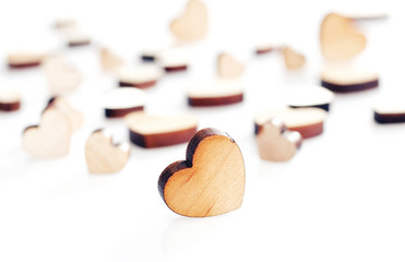 Fototapeta na wymiar wooden heart on a white background