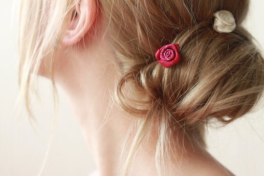 Blond Woman With Hair Pin