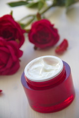 Face cream with rose oil