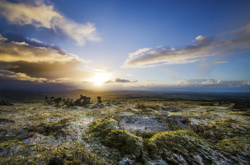 Sunrise at caradon hill cornwall, uk