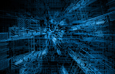 Abstract blue background. Technology background, from series bes