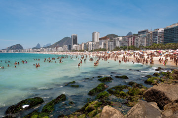 Fototapeta na wymiar View of Copacabana Beach in Rio de Janeiro