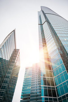 Modern skyscrapers of the business center