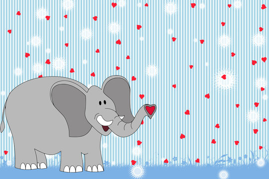 Kid scrapbook with elephant - Photo  frames for children