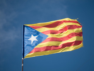 an estelada, the Catalan separatist flag.