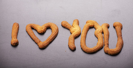 Ich liebe dich aus Teig gemacht
