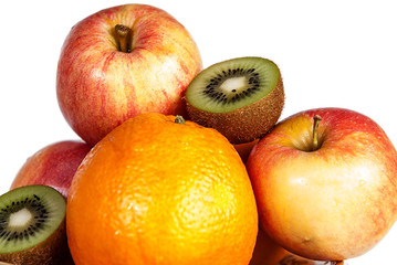 fruit orange kiwi apple healthy