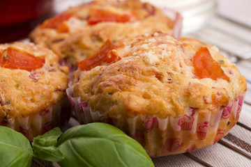 Fresh pizza muffin as a snack