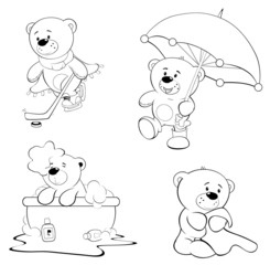 A set of bears. Coloring book