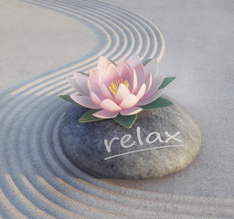 Relax - Lotusblüte auf Stein