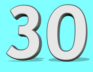 beyaz renkli 30 sayısı