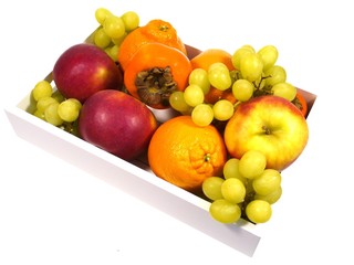 Apples persimmon fruits minneolas grapes and oranges