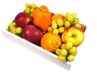 Apples persimmon fruits minneolas grapes and oranges