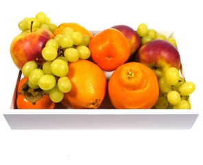 Apples persimmon fruits minneolas grapes and oranges