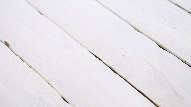 Old rustic view battens white painting process footage