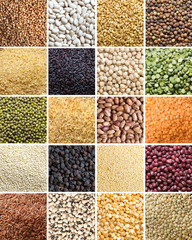 Collage of legumes and cereals