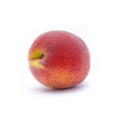 fresh peaches on white background