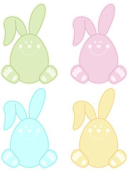 Fototapeta premium Pastel Easter Bunny Label