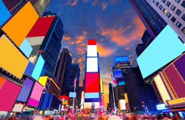 Panele Szklane Podświetlane  Times Square Manhattan New York usunięte reklamy