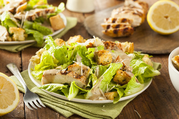 Healthy Grilled Chicken Caesar Salad