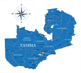 Foto op Aluminium Zambia map © bogdanserban