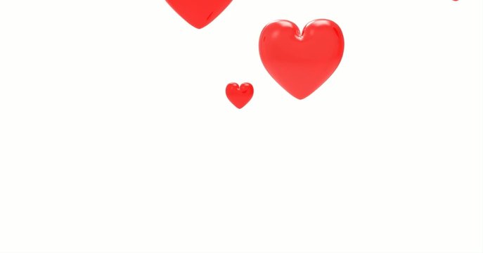 Hearts with white background