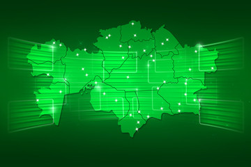 Kazakhstan Map World map News Communication green