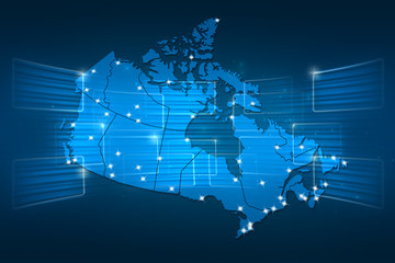 Canada Map World map News Communication blue
