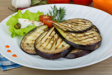 Grilled aubergine