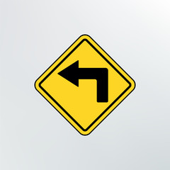 left turn ahead icon.