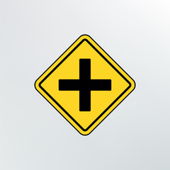 Intersection ahead road icon.