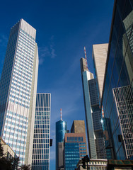 Fototapeta na wymiar Skyline in the center of Frankfurt, Germany