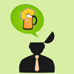 Icon man thinks about beer on Friday