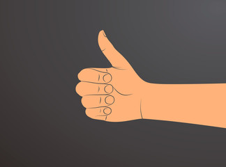 Mano con el pulgar hacia arriba. Señal de Ok