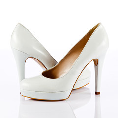 Woman shoes isolated on white. Nice woman shoes