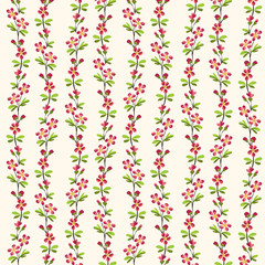 Red flower pattern repeat background.