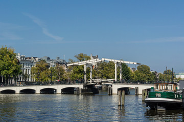 Drawbridge on the Amstel River in Amsterdam
