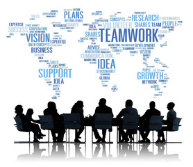 Global Business People Meeting Support Teamwork Concept