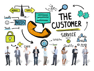 The Customer Service Target Market Support Assistance Concept