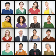 Fototapeta na wymiar People Diversity Faces Human Face Portrait Community Concept